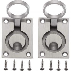 2 Pack Poign&eacute;e de Trappe Casier de Trappe Cabinet Cach&eacute; Poign&eacute;e en Acier Inoxydable Casier Marin de Trappe de Yacht de Bateau Avec 8PCS Vis de