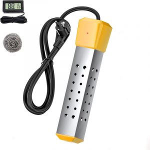 Chauffe-eau 2000 W pour piscine hors sol gonflable, chauffe-eau submersible pour baignoire avec thermostat, chauffe-eau &eacute;lectrique submersible,