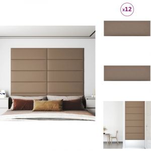 Vidaxl - Panneaux muraux 12 pcs Cappuccino 90x30 cm Similicuir 3,24 m² - Panneau Mural - Revêtement Mural - Décoration Murale - Simili Cuir