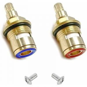 2pcs Tete A Disques Ceramique,Cartouche Ceramique Mitigeur 1/2 Tour Joint Tete de Robinet Ceramique Antid&eacute;flagrant Antirouille Anti-corrosion pour