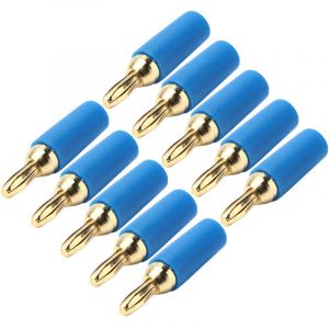 10 pi&egrave;ces fiche banane 2.5mm en laiton plaqu&eacute; or Type de soudure connecteur m&acirc;le ensemble d'accessoires Kit bleu