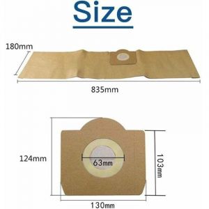 Sac Aspirateur Karcher WD3, Lot de 5 Sacs droits Aspirateur pour Karcher WD3, WD 3 Premium, WD3200, WD3500P, A2204, A2204, A2534, SE4001