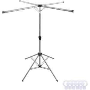 S&eacute;choir &agrave; Linge Pliable en Acier Inoxydable, Etendoir &agrave; V&ecirc;tements Extensible sur Pieds, S&egrave;che Linge avec 4 Bras de Crochet pour Int&eacute;rieur et