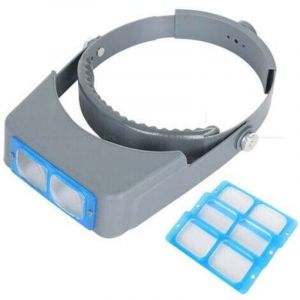 Loupe de bandeau, loupe de bijoux professionnelle &agrave; double lentille, loupe binoculaire en verre opitcal avec grossissement de lentille-1,5X 2X 2,5X