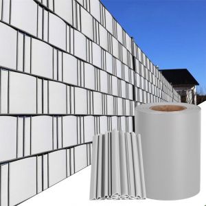 Clôture pvc Brise Vue Occultant Cloture en pvc Avec Clips de fixation brise vue Protection contre le vent, Clôture de jardin (65mx19cm, Gris) Hengmei