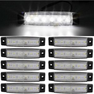SNQ - 10 pcs 9,7 cm 6 led côté 12V led marker Remorque Feux de gabarit pour camion, marqueur lumière Ambre, partie arrière Feu de Gabarit, camion Cab