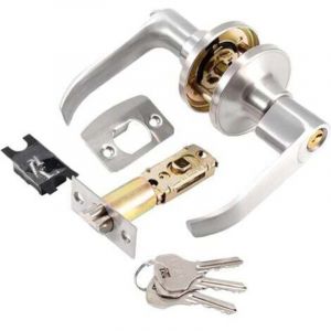 Serrure &agrave; levier antivol, serrure de porte int&eacute;rieure, poign&eacute;e de porte d'entr&eacute;e et de salle de bain, avec conception de bouton de poign&eacute;e de porte