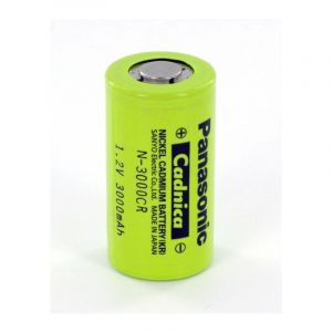 Accu Panasonic 1.2V 3Ah NiCd N-3000CR + cosses à souder opposées