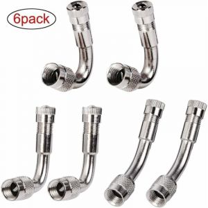 6 Pièces Pneu Valve Rallonge Va, Pneu Valve de Adaptateur, Air Pneu Valve Extension, Pneu Prolongateur Coude de Valve, pour Voiture Moto Vélo Camion,