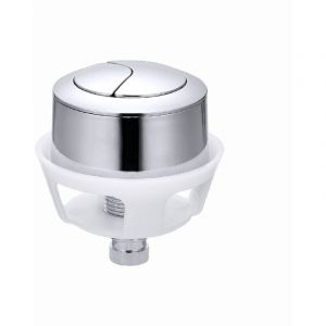 Bouton de chasse d'eau de rechange, argent&eacute; bouton poussoir &agrave; t&ecirc;te ronde, syst&egrave;me de chasse d'eau &agrave; double bouton