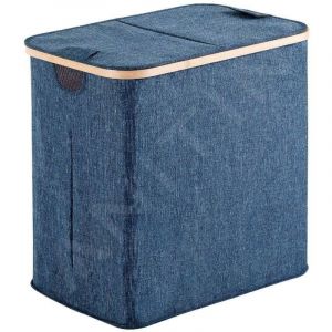 Sapho Accessoires de salle de bains Gedy - Panier à linge, 51 x 34 x 53 cm, bleu/bambou 133805
