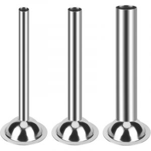3 Pi&egrave;ces Tube de Saucisse, Entonnoir Saucisse en Acier Inoxydable 12/19/32 mm pour Hachoir &agrave; Saucisse Manuel Tubes Poussoir &agrave; Saucisse Outils de