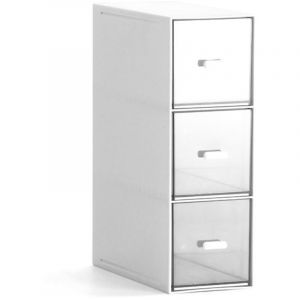 Boite &agrave; Th&eacute; avec 3 Tiroirs, Rangement Cuisine en Plastique, Boite de Rangement Cuisine, Rangement &agrave; Th&eacute;, Rangement Maquillage, Casier de Rangement,