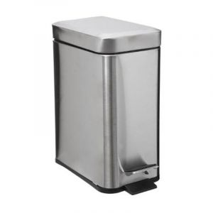 Five Simply Smart - Poubelle de Salle de Bain Inox Rectangle 5L Argent