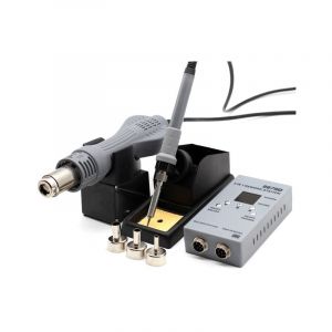 2 en 1 Station de Soudage et Fer à Souder à Air Chaud, Station de Dessoudage Chauffage Rapide avec 7 Bouches de Rechange , Affichage led, Température