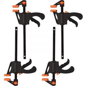4 Pi&egrave;ces Pinces &agrave; Cliquet 4 Pouces Serres-Joint &agrave; Une Main, Barre de Serrage Wolfcraft Serre Joint Rapide Pince de Barre &agrave; Cliquet Pour Travail du
