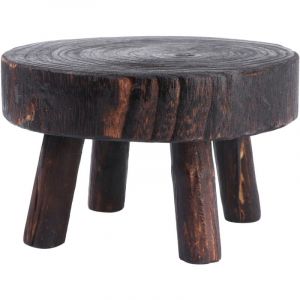 Feiyue - Etereauty Support pour plantes Support pour pot de fleurs en bois Tabouret créatif en bois rond Petit bougeoir fait à la main en teck Vase
