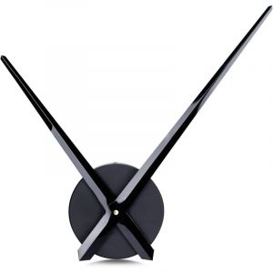 Jalleria - Grande Horloge Murale Aiguilles 31.5cm Simple Noire sans Chiffre M&eacute;canisme de Mouvement d'Horloge diy Frameless avec Long Mains