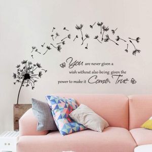 BEBUSINGOTO Pissenlit Stickers Muraux Citations Lettres Inspirantes Stickers Muraux Salon Chambre D&eacute;coration Murale