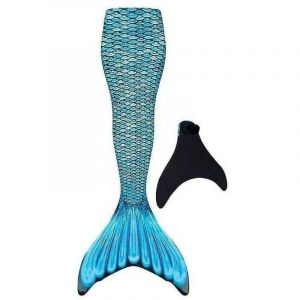 Queue de sirène renforcée pour adulte pour la natation, monopalme incluse bleu S