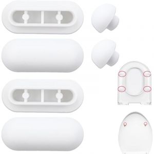 Lot de 6 Tampons Abattant WC Patins Absorbants en Caoutchouc pour Siège de Toilette Amortisseurs de Siège WC, Faciles à Installer