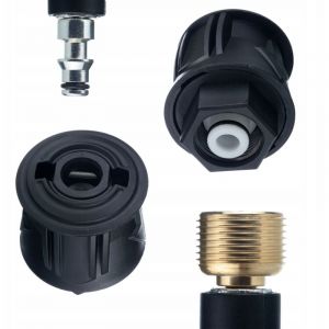 Rosfix Adaptateur M22x1,5 vers Raccord Click Lavor &ndash; Tringle 14 mm, 160 Bar, 60&deg;C Pour Nettoyeur, Lance, Pistolet compatible avec nettoyeur haute
