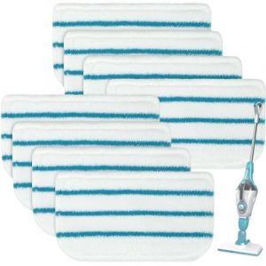 Lot de 8 Pads Compatibles Black & Decker FSM1300/1600/1610 - T&ecirc;tes de Rechange en Microfibre pour Serpilli&egrave;re &agrave; Vapeur - Pads Lavables et