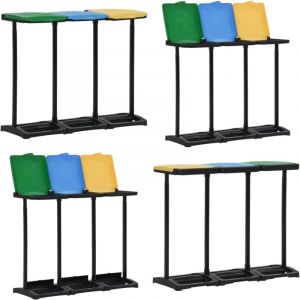 Supports avec couvercle pour sacs poubelle 240-330 L PP - support de sac poubelle - supports de sac poubelle - Home & Living