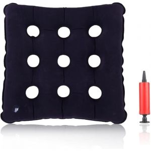 BEBUSINGOTO Coussin Gonflable en Anneau,Coussin d Assise Gonflable, Coussin Rond Gonflable,Hémorroïdes Coussin,Donut Coussin (9 Trous)