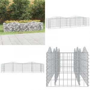 Vidaxl - Lit sur&eacute;lev&eacute; &agrave; gabions arqu&eacute; 200x50x50 cm Fer galvanis&eacute; - Jardiniere En Gabion - Bordure Jardin - Bac Acier - D&eacute;coration Ext&eacute;rieur - Pot