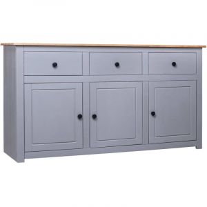 Maison Chic - Buffet De Cuisine Contemporain - Buffet bas Commode Gris 135x40x80 cm Pin solide Assortiment Panama