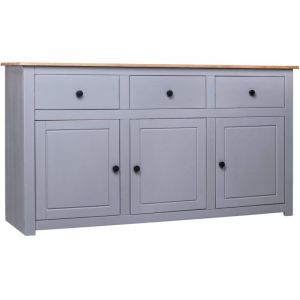 Buffet De Cuisine Contemporain - Buffet bas Commode Gris 135x40x80 cm Pin solide Assortiment Panama