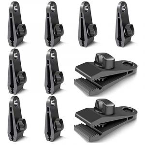 10 Pi&egrave;ces Clips de B&acirc;che, Pi&egrave;ces de Fixation de B&acirc;che, Crochets de B&acirc;che, Clips de Tente de Camping Coupe-Vent, Accessoires de Clip Coupe-Vent
