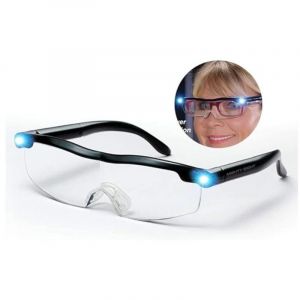 Lunettes de Lecture,Lunette Loupe Lumi&egrave;res LED,Loupe de Lecture grossissement 160%,Loupe Eclairante,Tous Les Travaux de