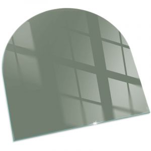 Plaque Carr&eacute;e de protection de sol en verre tremp&eacute; pour chemin&eacute;e et po&ecirc;le &agrave; bois pare-feu contre les &eacute;tincelles Couleur Olive 100x100 cm