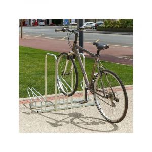 Mottez - Râtelier sur 2 niveaux cote à cote pour 3 vélos avec arceau antivol