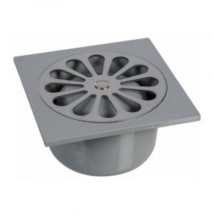 Siphon de sol pvc gris - 140 x 140 mm Grandsire