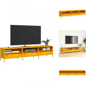 Vidaxl - Meuble tv jaune moutarde 202x39x43,5 cm acier laminé à froid - Meuble tv - Meubles tv - Support tv - Banc tv