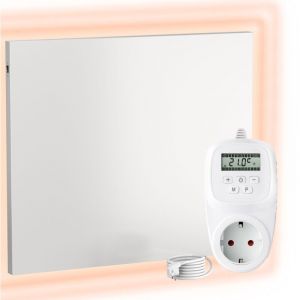 Chauffage mural infrarouge avec thermostat [INCL.TH12 thermostat] &ndash; Radiateur mural &agrave; infrarouge&ndash;Chauffage infrarouge en cristal de carbone&ndash;Panneau