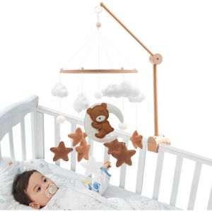 Mobile B&eacute;b&eacute; en Bois, Carillon &Eacute;olien pour Lit de Berceau, Jouet et Cloche de Chambre, Cadeau pour Fille ou Gar&ccedil;on