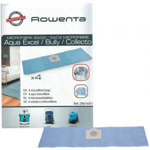 Sacs microfibre (x4) pour aspirateur gamme aqua excel, bully & collecto Rowenta