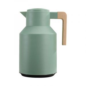 Carafe à café isotherme 1 l Carafe isotherme à double paroi Pot thermos avec poignée en bois Bouilloire à eau Flacon isotherme Carafe à thé Garder au