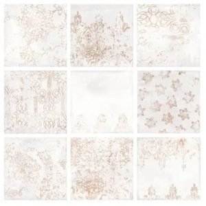 Carrelage grès cérame effet terre cuite CHATEAU Antique - 18.5x18.5 cm White - Brillant - - boîte de m2