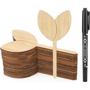 CSPARKV 30 Pi&egrave;ces 12CM Etiquette Jardin Exterieur, Etiquette Pour Plante Bambou, Etiquette Potager,Etiquettes Semis,Convient aux L&eacute;gumes Succulents