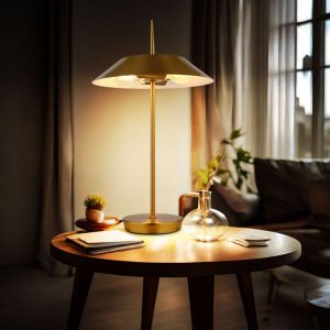 Lampe de table Lampe de chevet Lampe de salon Lampe d'appoint Lampe de chambre &agrave; coucher, m&eacute;tal couleur laiton, 2x E27, DxH 30 x 52 cm