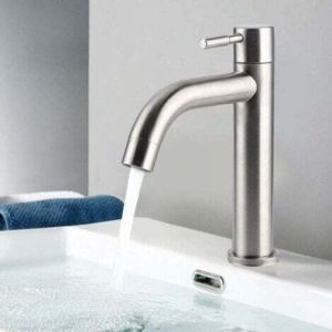 Robinet, G1/2 Acier Inoxydable Bross&eacute; Simple Robinet Froid Lavabo Robinet Eau Type Cl&eacute; Robinet Accessoire de Salle de Bains pour la Maison Cuisine
