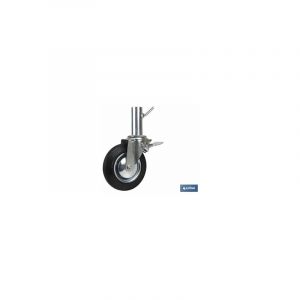 Roue pivotante d'échafaudage avec frein tube femelle 200 x 46 mm