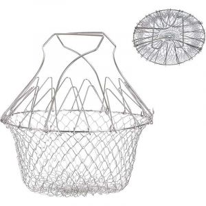 ZVD - Panier &agrave; Frire, Panier a Salade Tamis Cuisine Inoxydable Fry Extensible Chef Panier Cuisine