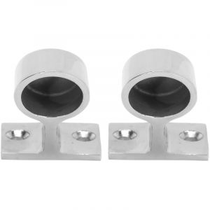 Lot de 2 fixations pour main courante de poteau, en acier inoxydable 316 poli miroir et antirouille, pour bateau, yacht ou marine, 22 mm / 7/8 po