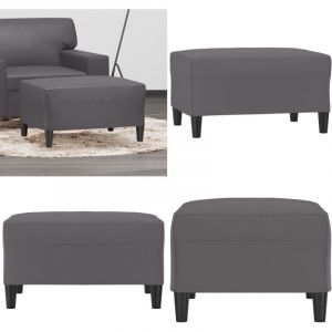 Repose-pied Gris 70x55x41 cm Similicuir - Tabouret - Repose-pied - Pouf - Simili Cuir - Meuble Salon - Home & Living